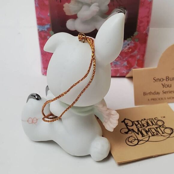Precious Moments Porcelain Ornament -Sno-Bunny Falls For You Like I Do - Birthda - Picture 4 of 6